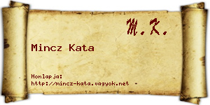 Mincz Kata névjegykártya